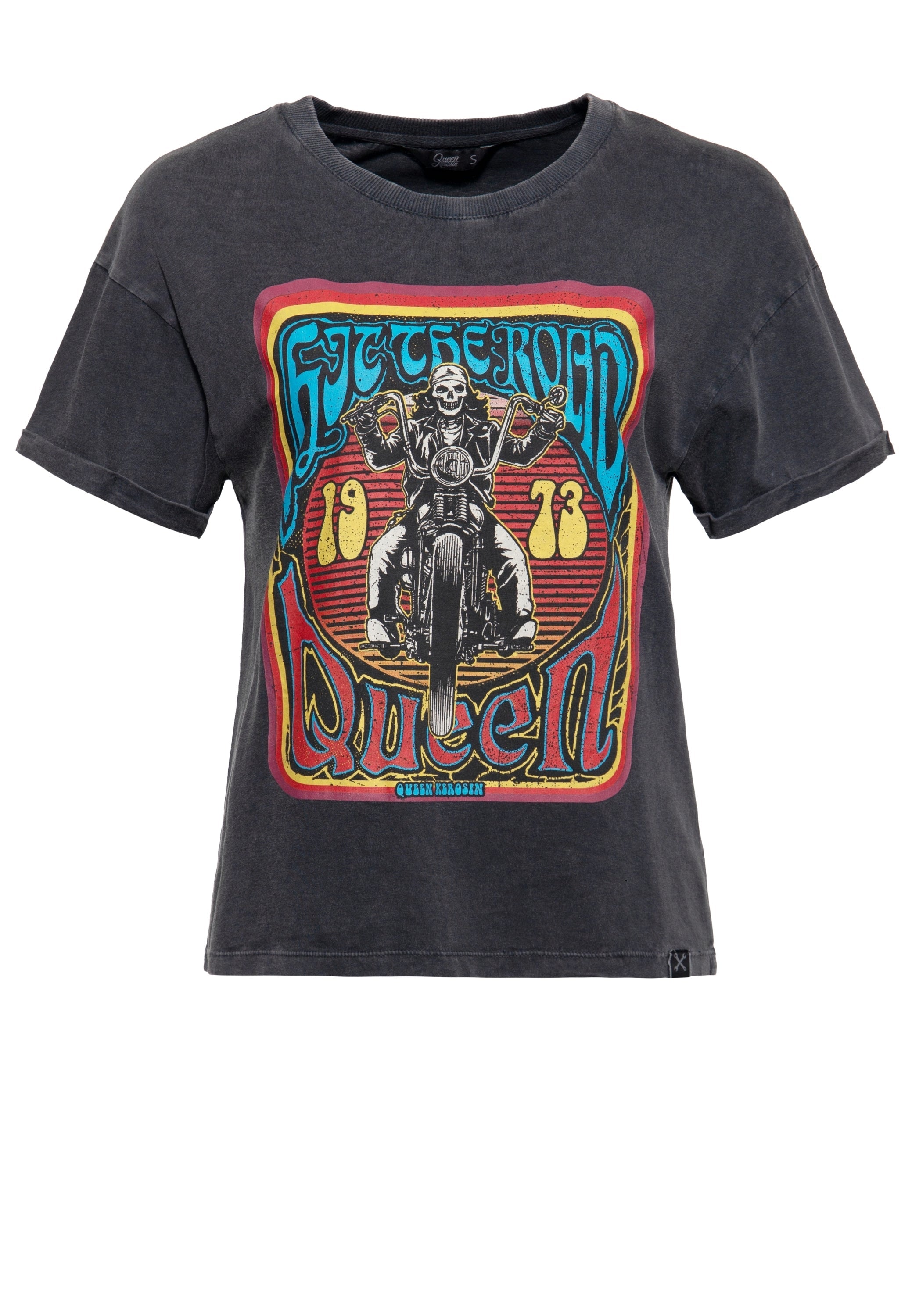 Queen Kerosin - Acid Wash T-Shirt «Hit the Road Queen»