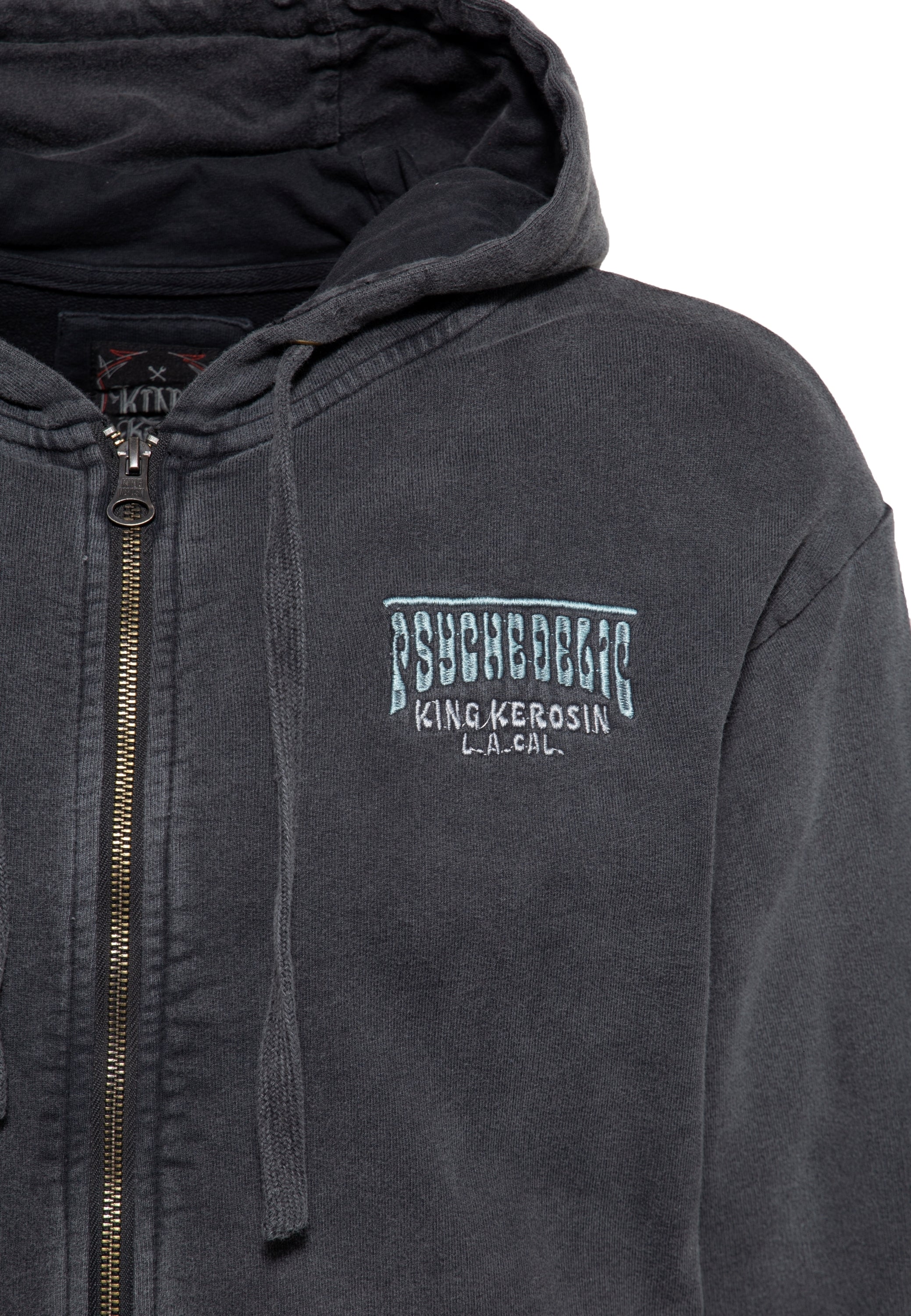 King Kerosin - Acid washed Zip Hoodie «Psychedelic Custom Chopper»