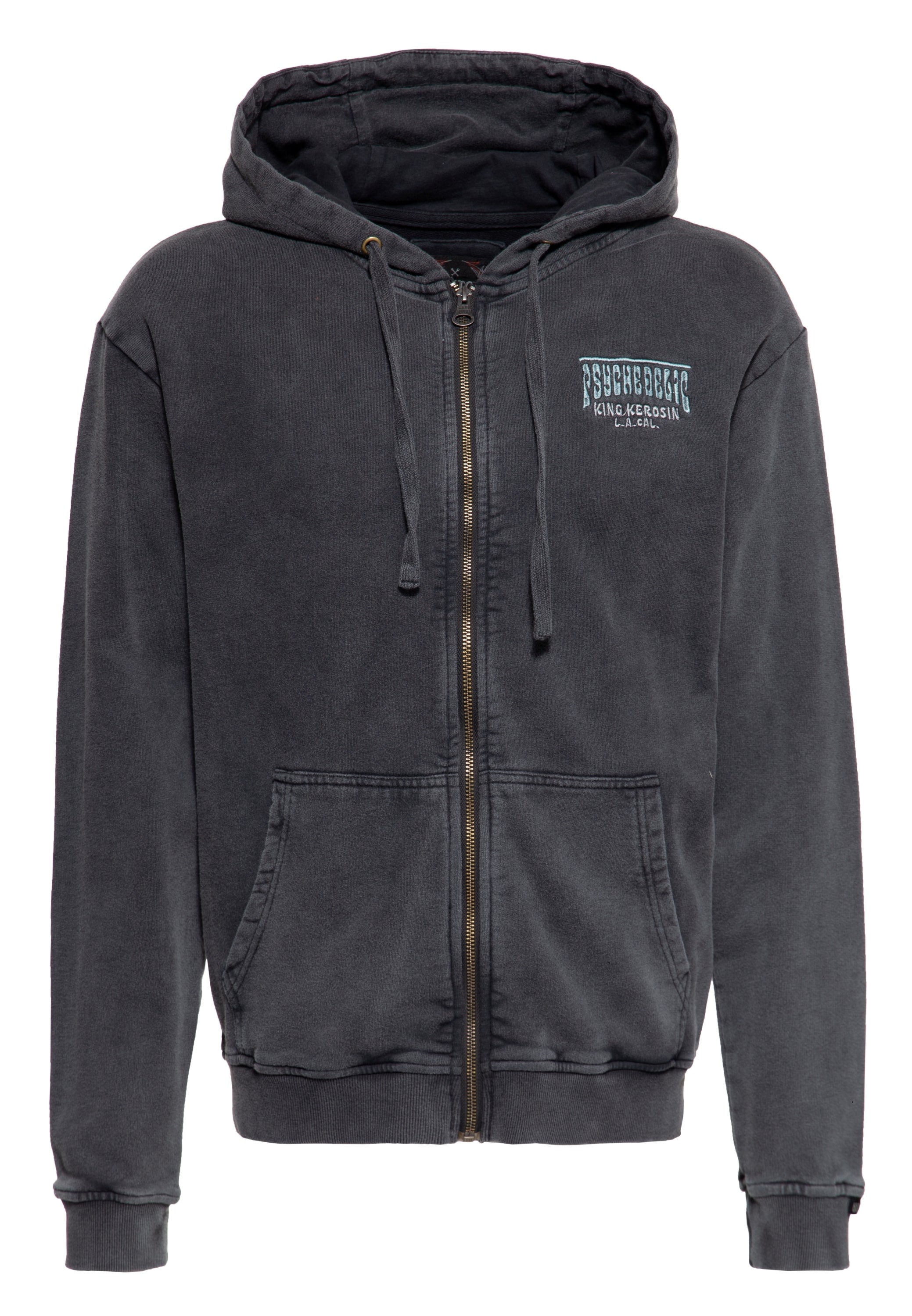 King Kerosin - Acid washed Zip Hoodie «Psychedelic Custom Chopper»