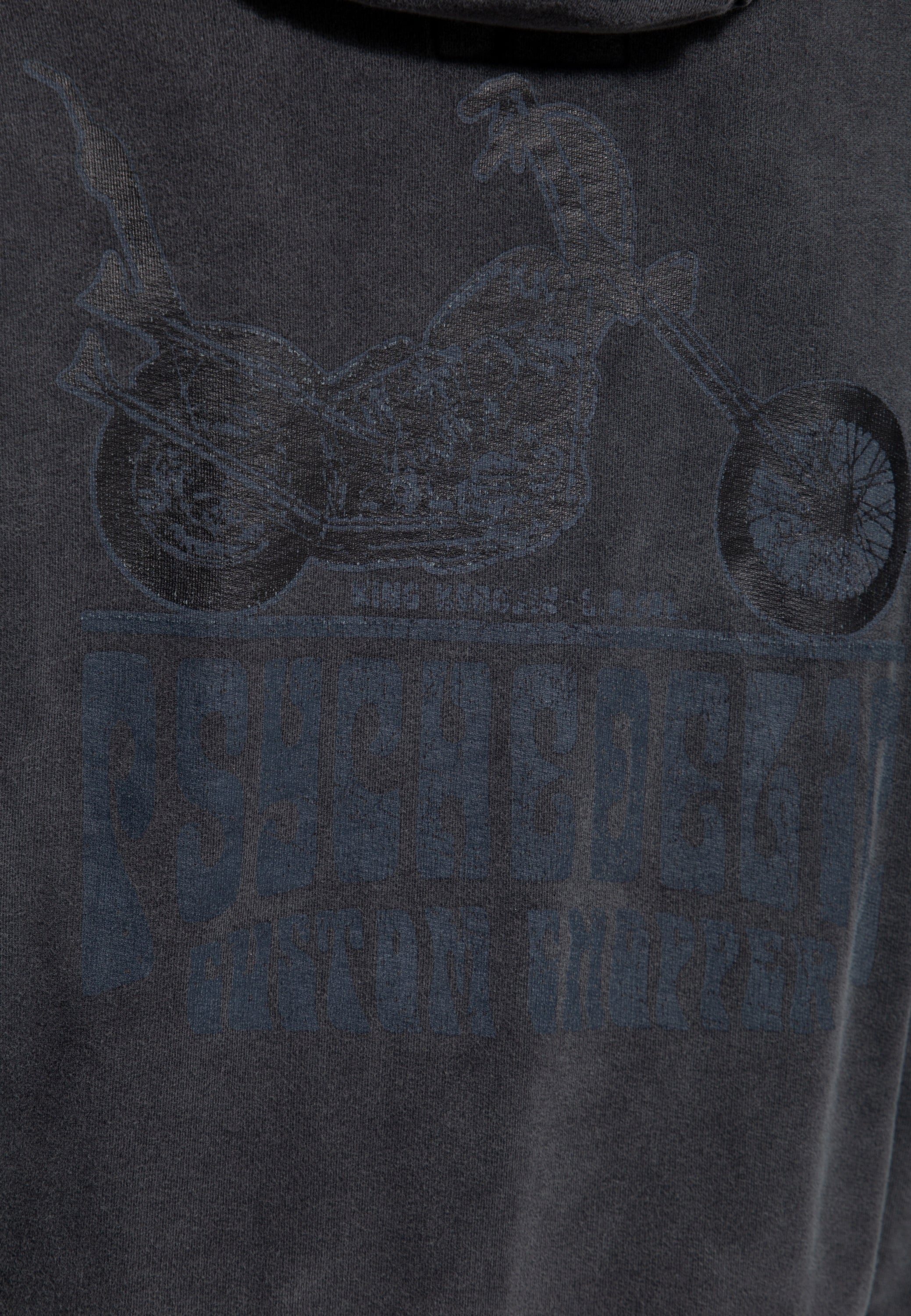 King Kerosin - Acid washed Zip Hoodie «Psychedelic Custom Chopper»