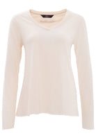 Queen Kerosin - Basic Longsleeve mit offenen Abschlüssen und Logo Stickerei