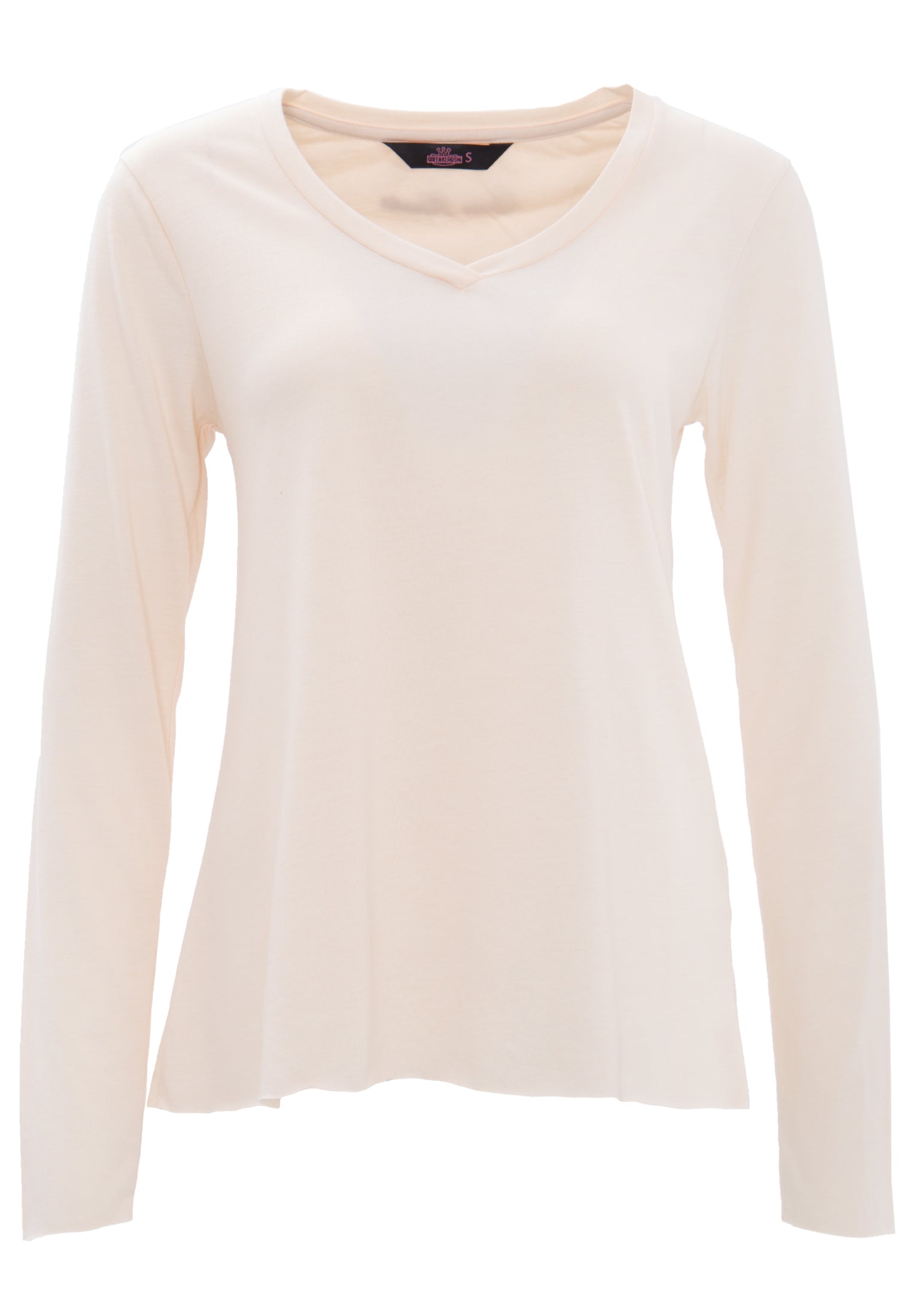 Queen Kerosin - Basic Longsleeve mit offenen Abschlüssen und Logo Stickerei