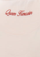 Queen Kerosin - Basic Longsleeve mit offenen Abschlüssen und Logo Stickerei