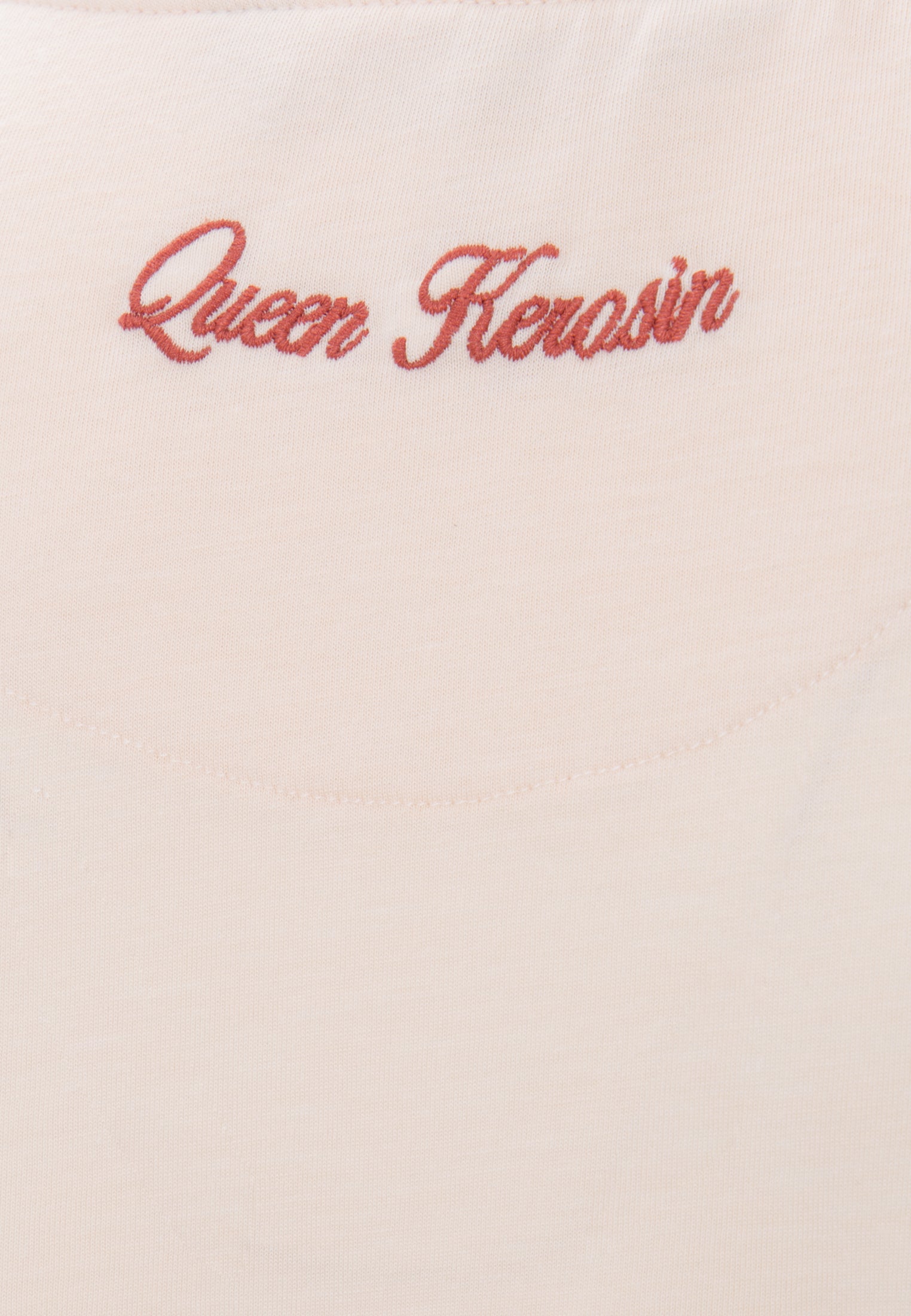 Queen Kerosin - Basic Longsleeve mit offenen Abschlüssen und Logo Stickerei