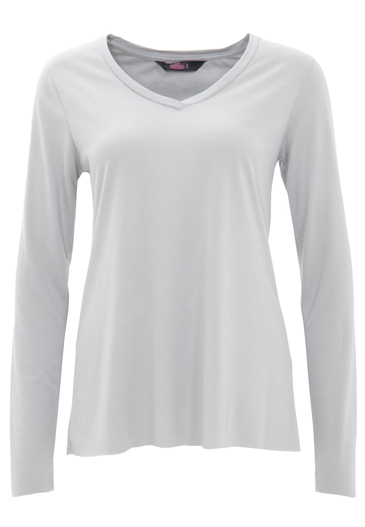 Queen Kerosin - Basic Longsleeve mit offenen Abschlüssen und Logo Stickerei