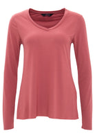 Queen Kerosin - Basic Longsleeve mit offenen Abschlüssen und Logo Stickerei