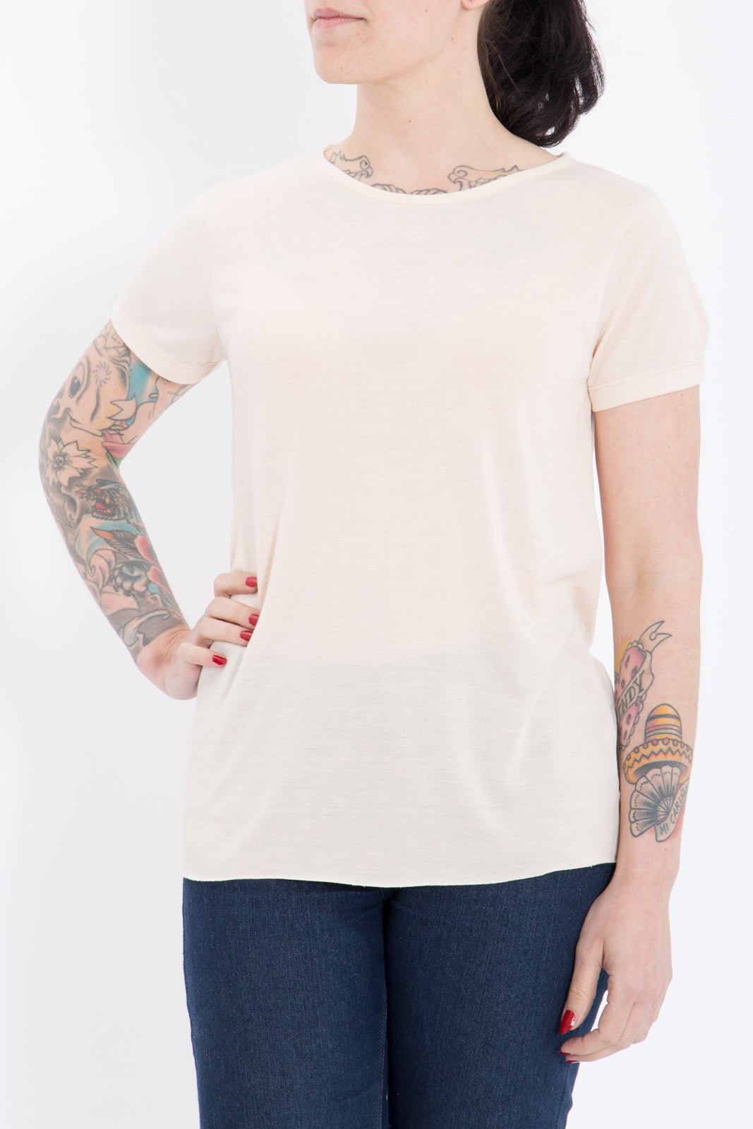 Queen Kerosin - Basic T-Shirt aus Viskose-Mix