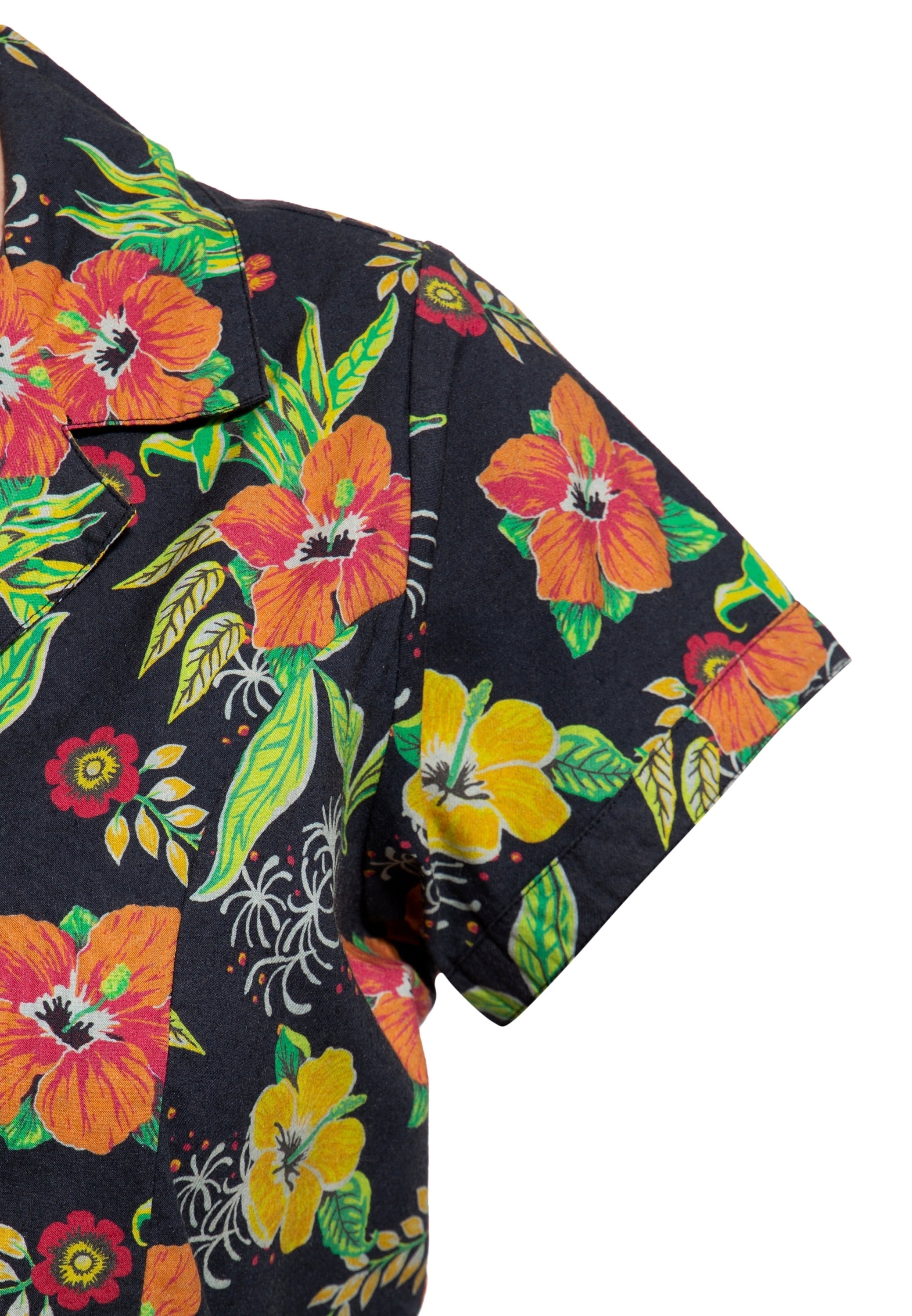 Blusen Jumpsuit «Hibiscus Black» Jumpsuits von Queen Kerosin