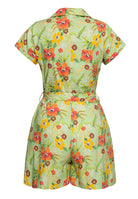 Queen Kerosin - Blusen Jumpsuit «Hibiscus Mint»