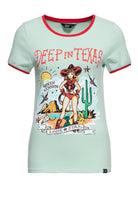 Queen Kerosin - Contrast T-Shirt «Deep in Texas»