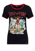 Queen Kerosin - Contrast T-Shirt «Deep in Texas»