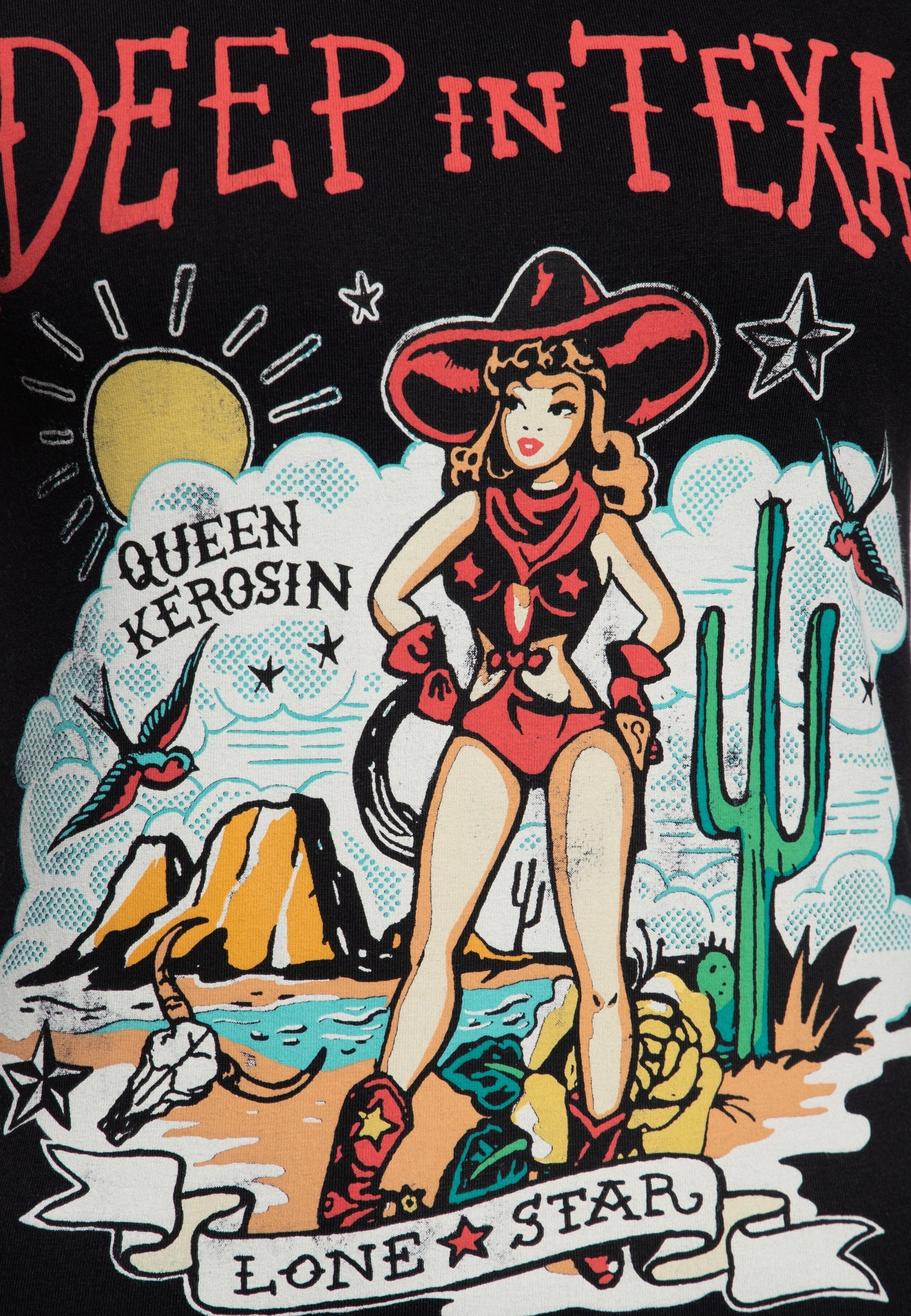 Queen Kerosin - Contrast T-Shirt «Deep in Texas»