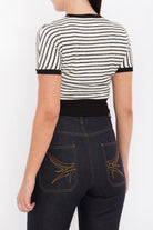 Queen Kerosin - Cropped Pullover mit Streifen