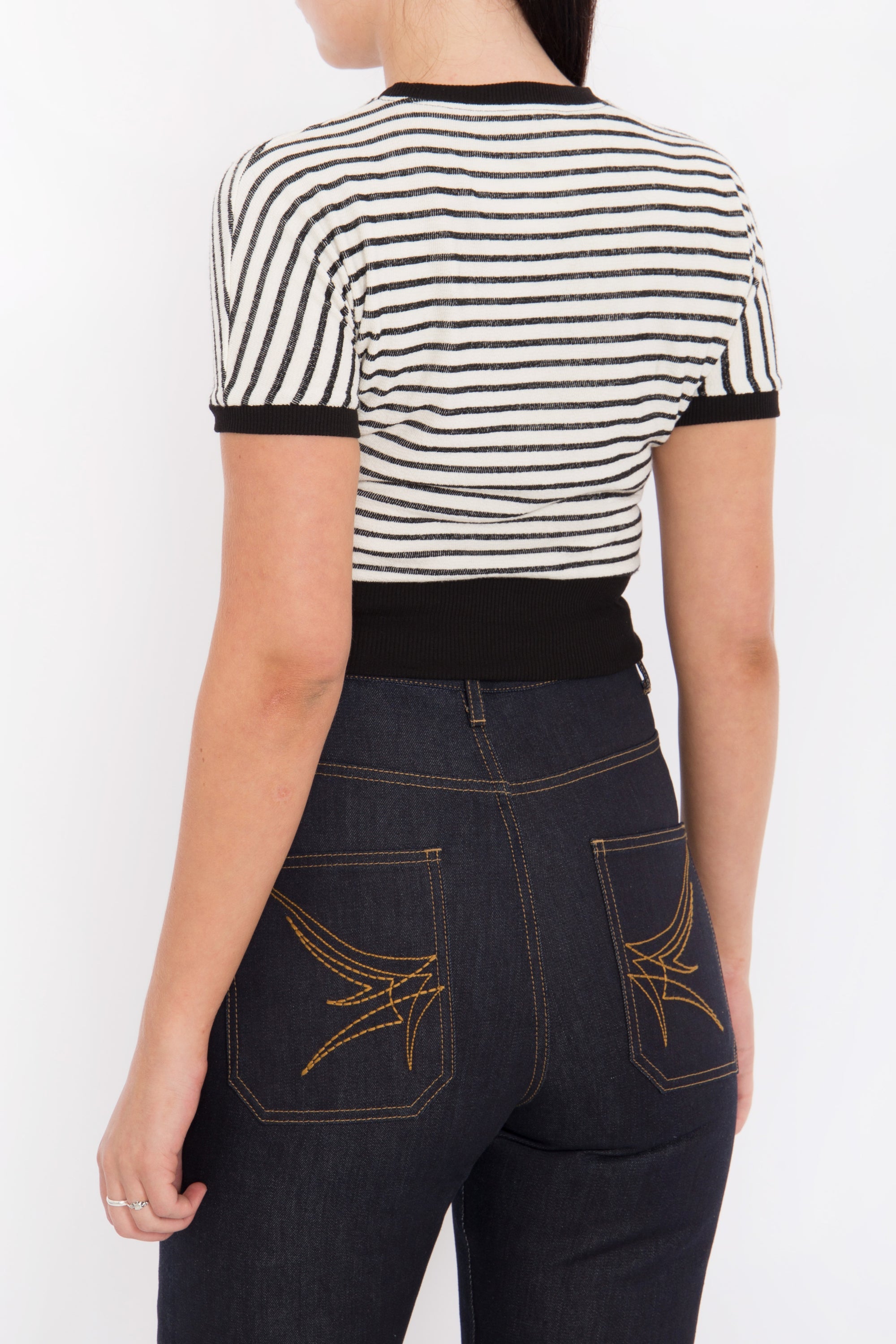 Queen Kerosin - Cropped Pullover mit Streifen