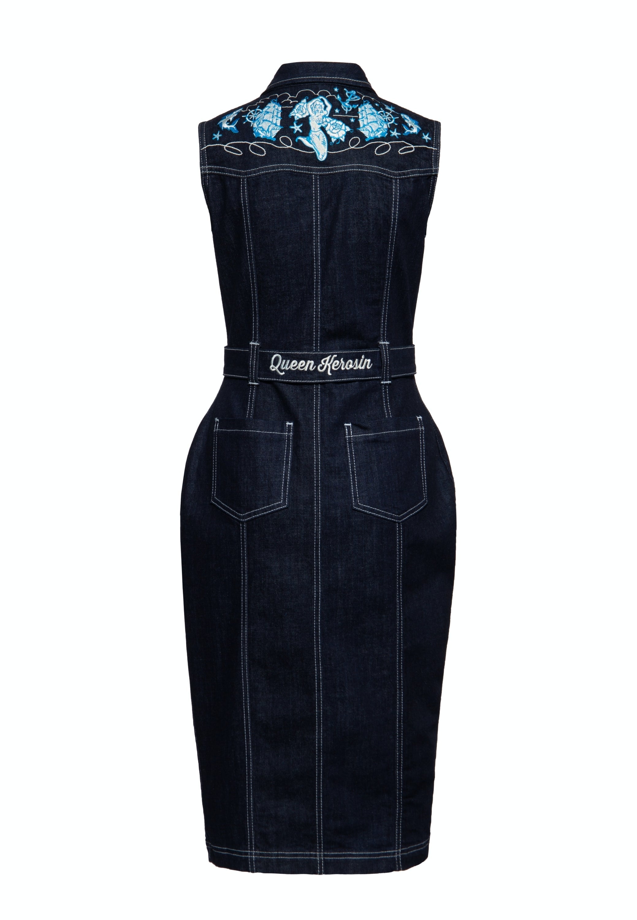 Queen Kerosin - Denim Bleistiftkleid