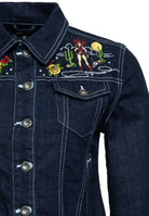 Queen Kerosin - Denim Jeansjacke im Western-Style