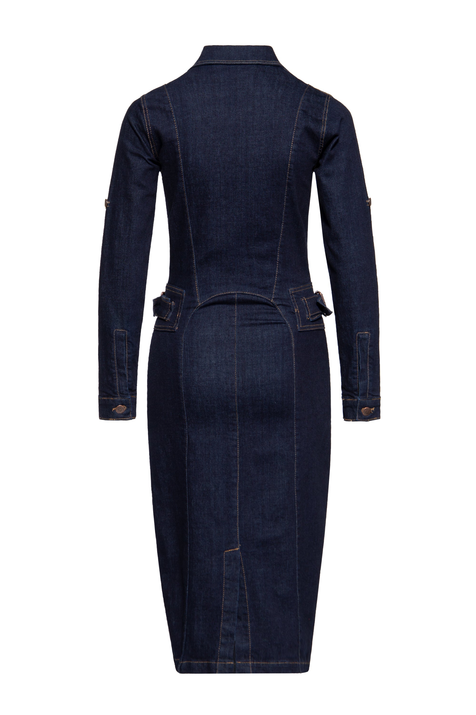 Queen Kerosin - Denim Workwear Pencil Kleid