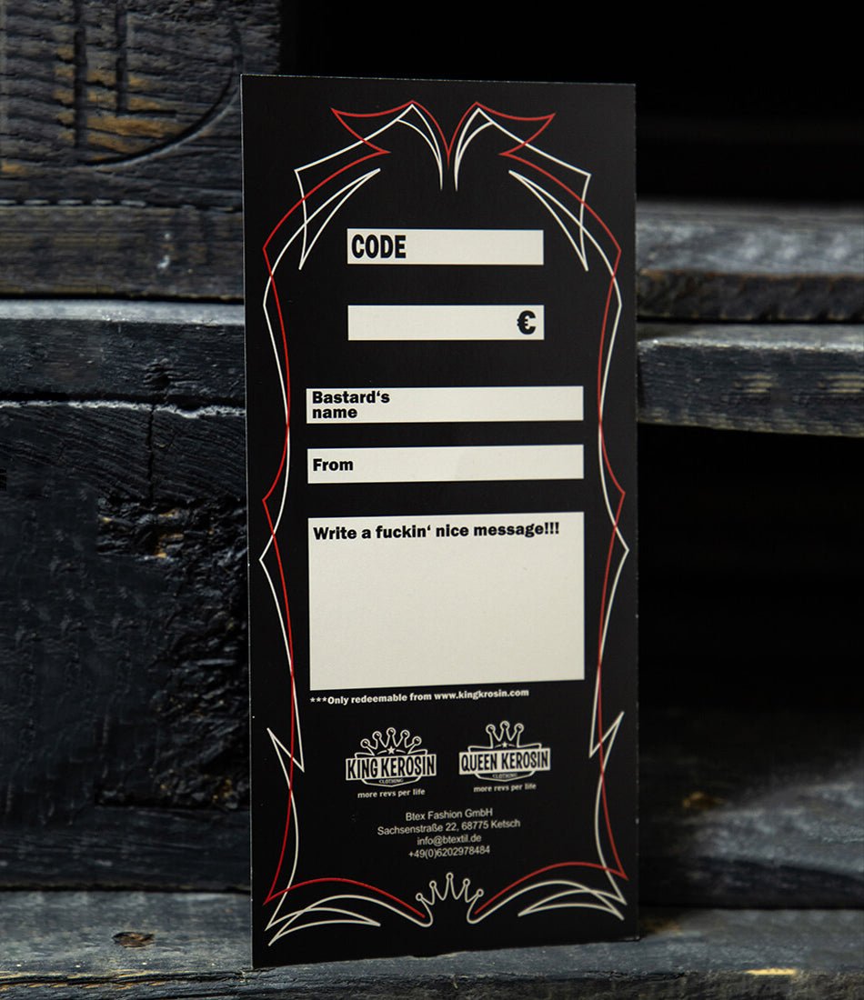 King Kerosin - Geschenkgutschein (Per E-Mail + Per Post)