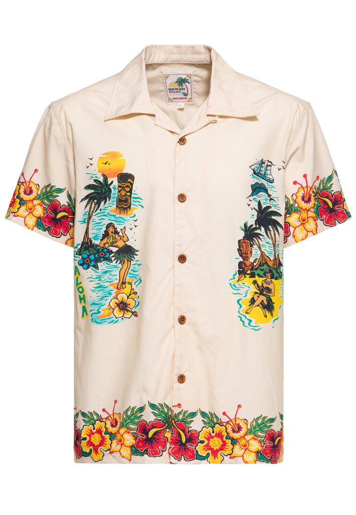 King Kerosin - Hawaiihemd aus Bio-Baumwolle «Honolulu Hawaii»
