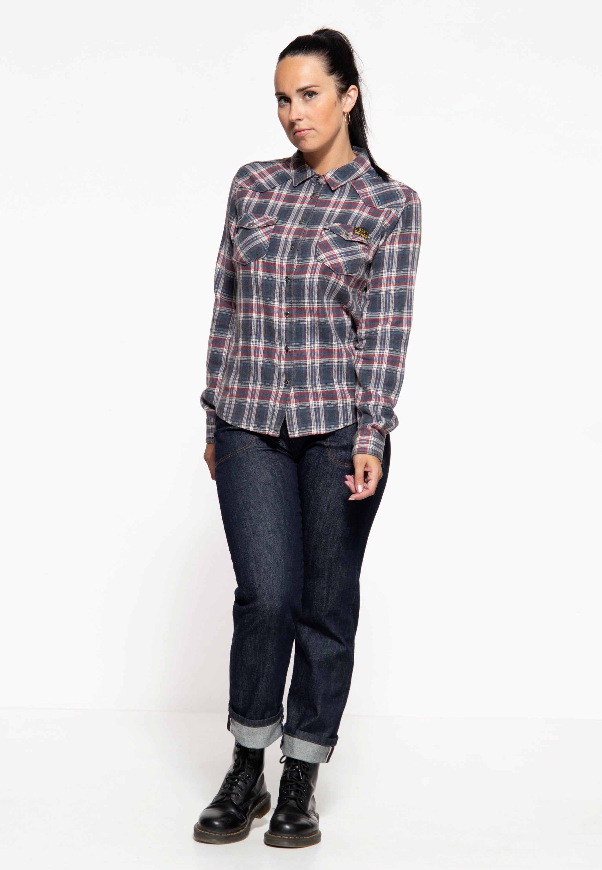 Queen Kerosin - Hemdbluse in Karo-Optik