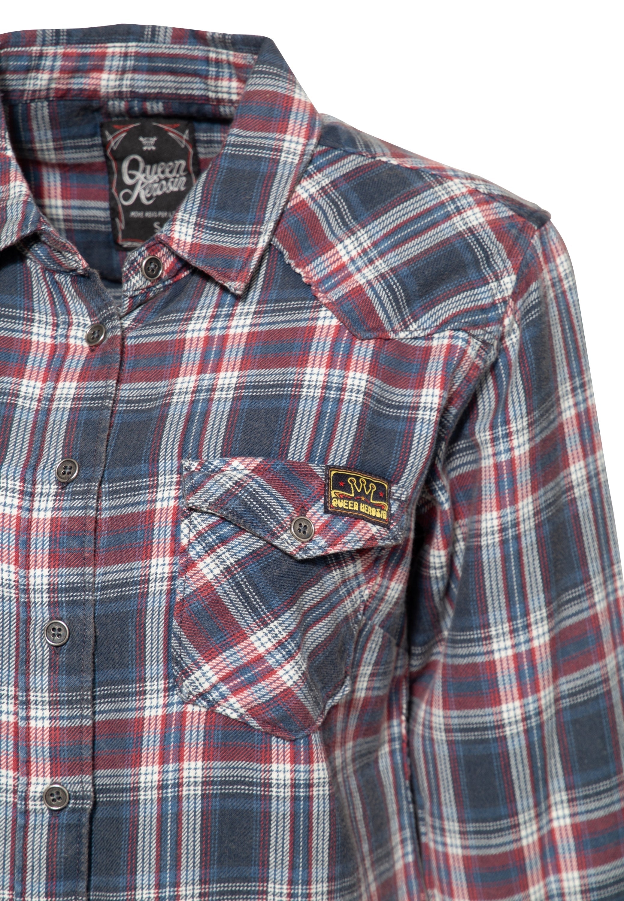 Queen Kerosin - Hemdbluse in Karo-Optik