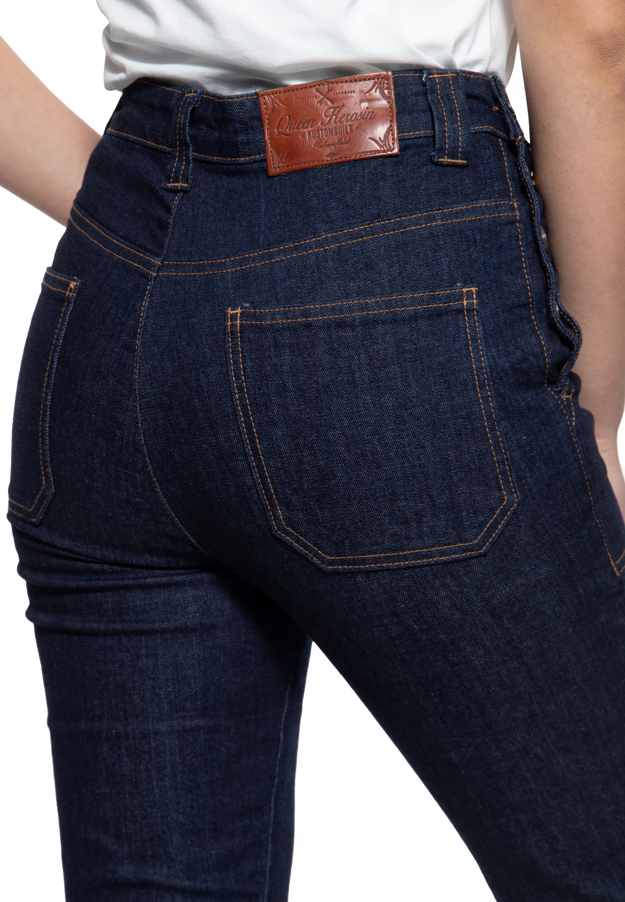 Queen Kerosin - High Waist Capri Jeanshose