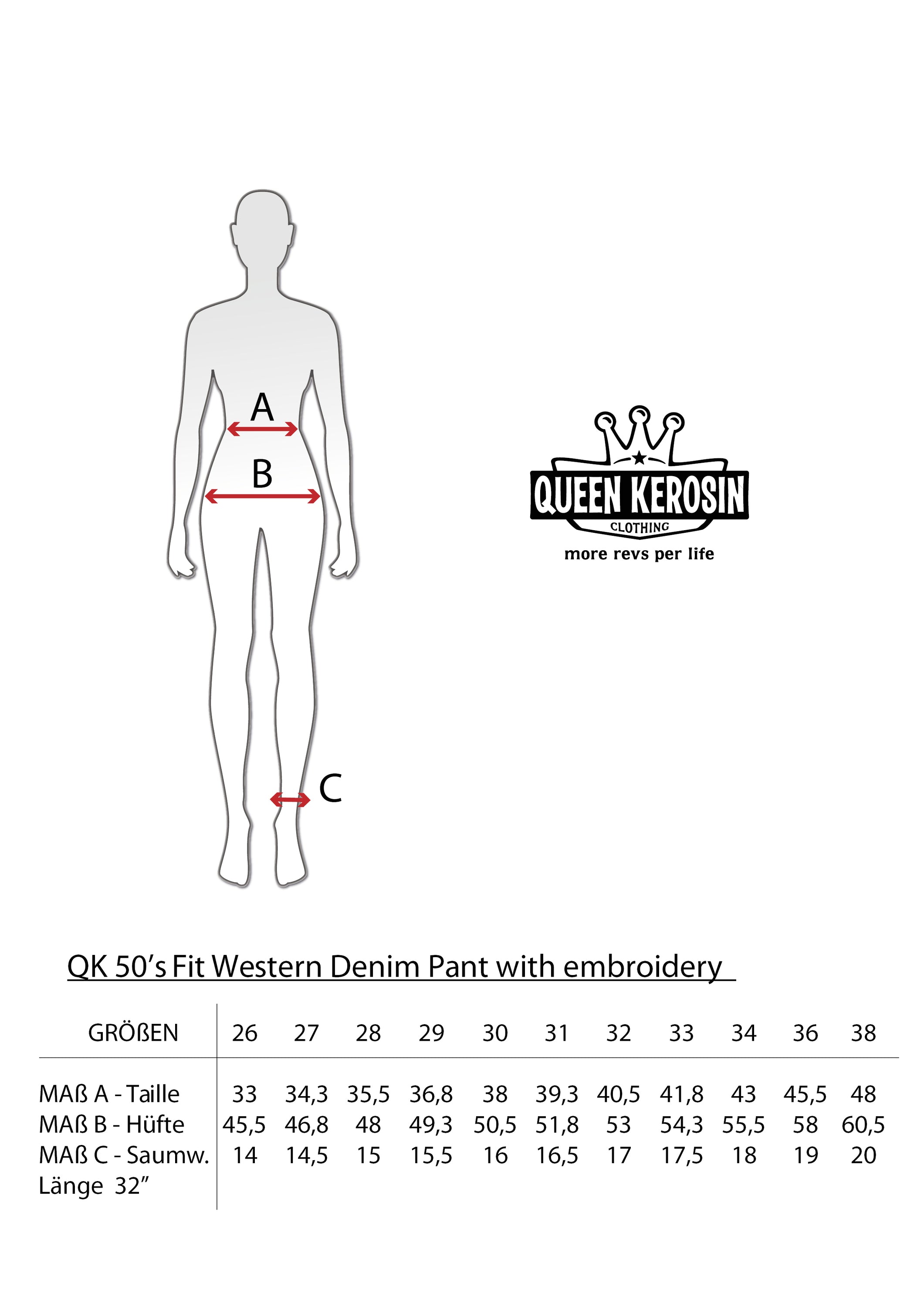 Queen Kerosin - High Waist Jeanshose