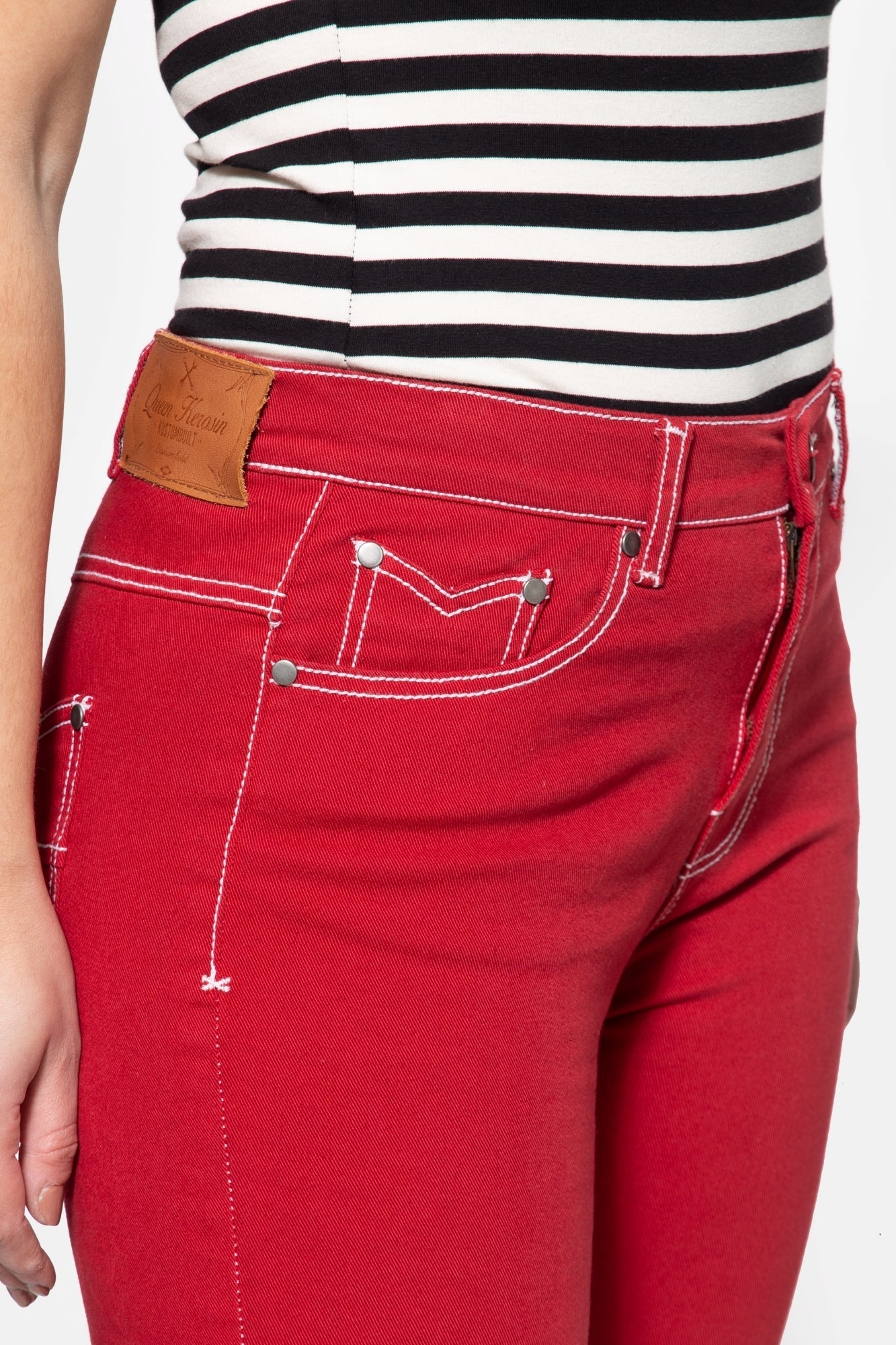 Queen Kerosin - High Waist Slim Fit Capri Jeans «Betty»