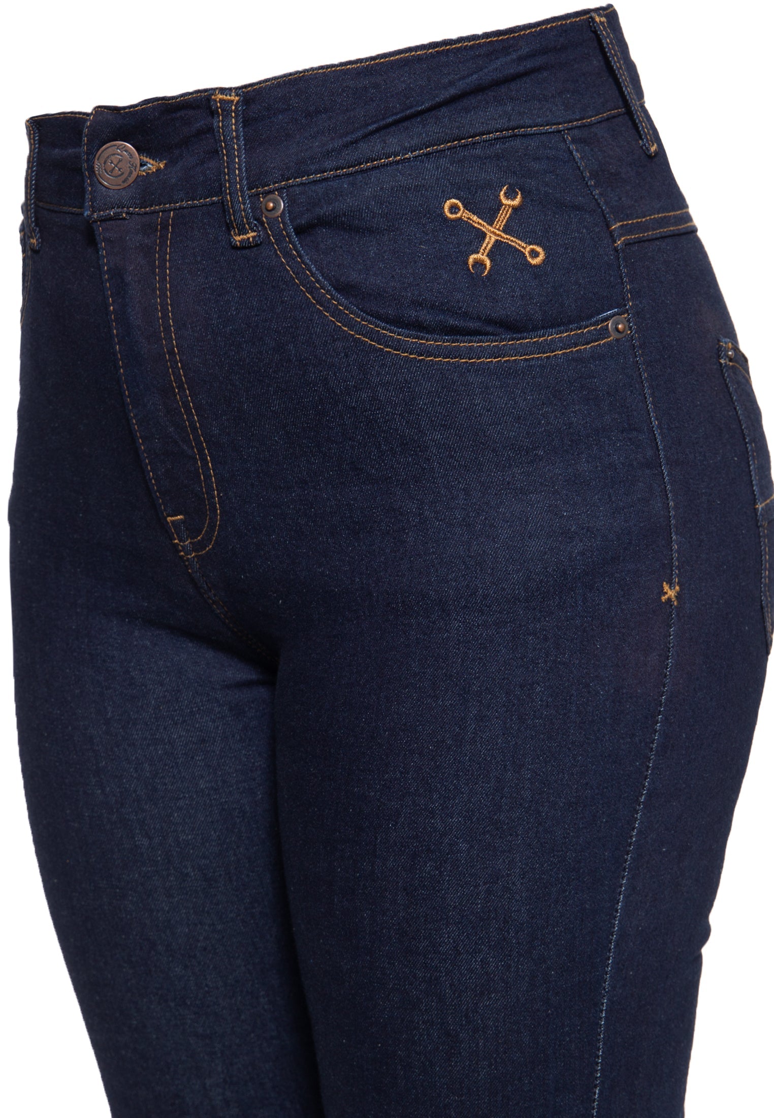 Queen Kerosin - High Waist Slim Fit Jeans im 5-Pocket-Design «Betty»