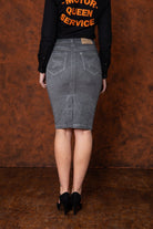 Queen Kerosin - Jeans Bleistiftrock mit Oilwash Effekt