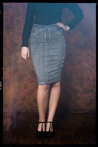 Queen Kerosin - Jeans Bleistiftrock mit Oilwash Effekt