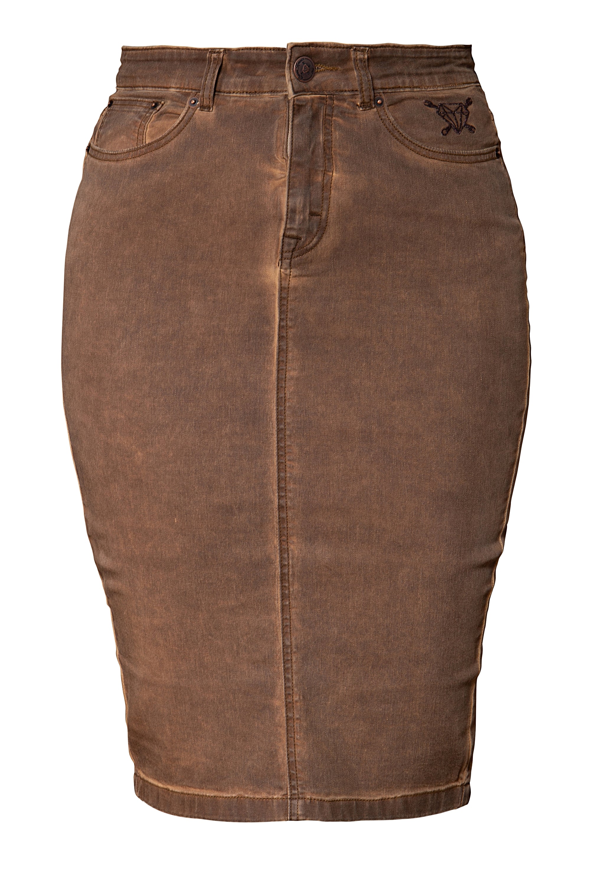 Queen Kerosin - Jeans Bleistiftrock mit Oilwash Effekt