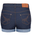 Jeansshorts mit Saumaufschlag und besticken Gesäßtaschen - KING KEROSIN