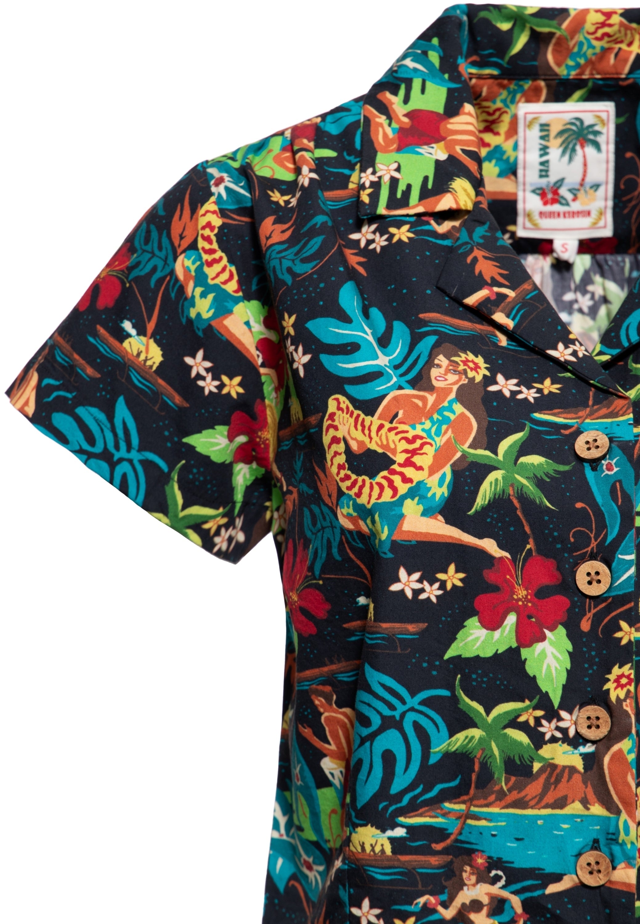 Queen Kerosin - Kurzarm Bluse «organic cotton»