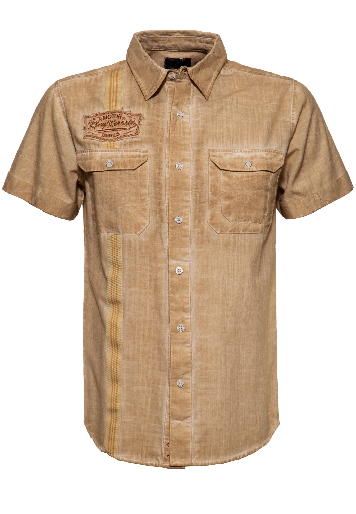 King Kerosin - Kurzarm-Hemd im Workwear-Style «Motor Service»