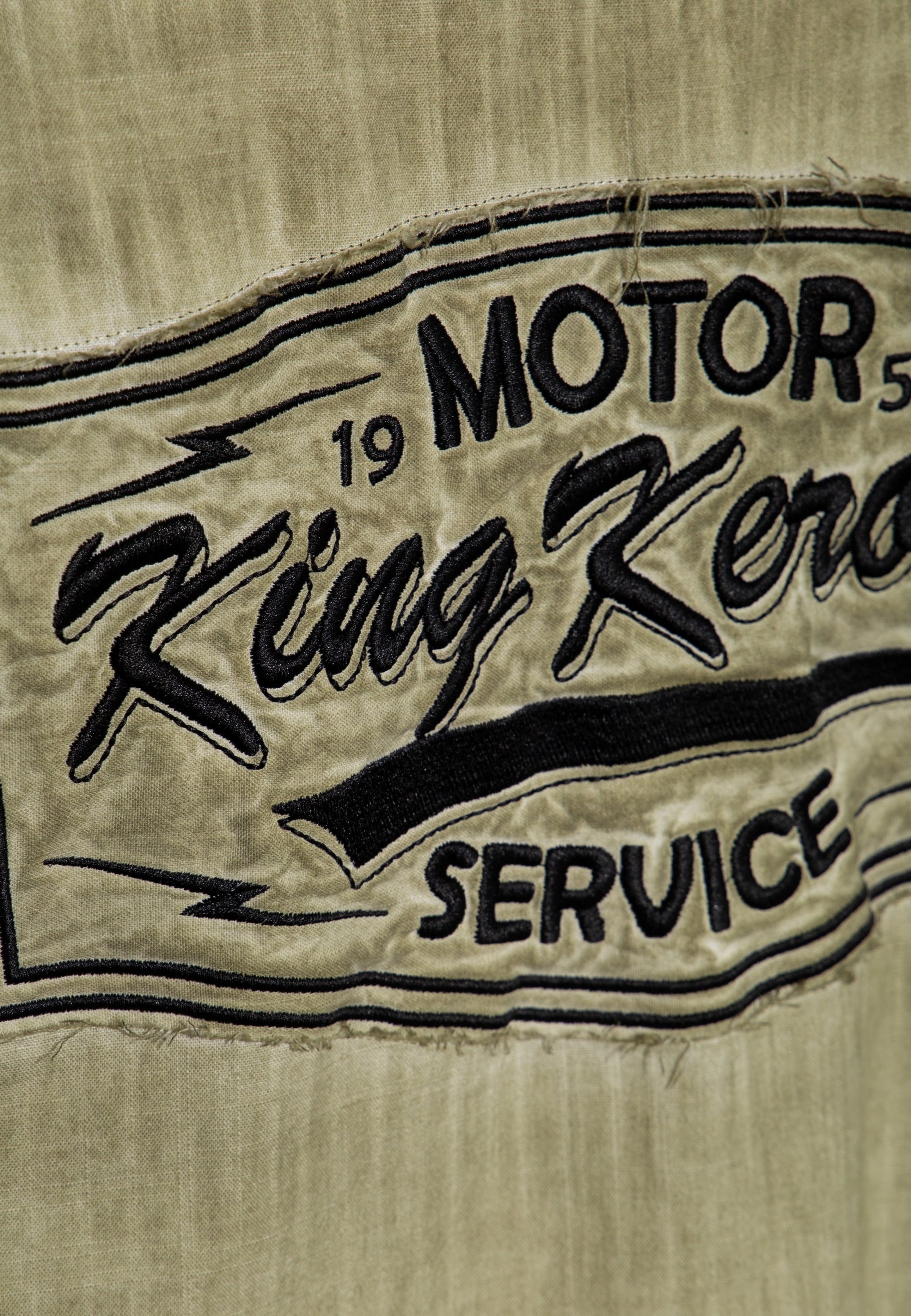 King Kerosin - Kurzarm-Hemd im Workwear-Style «Motor Service»