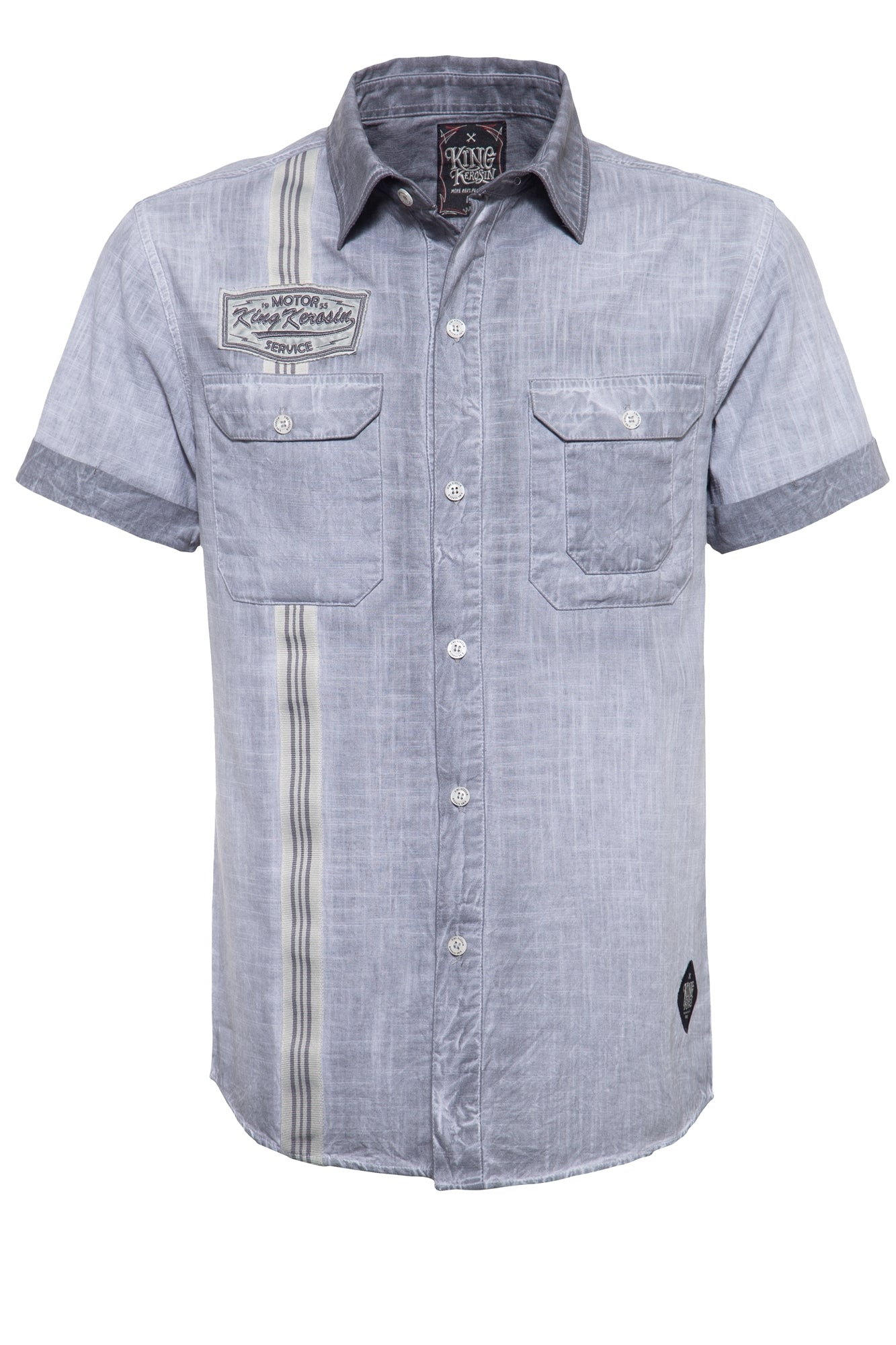 King Kerosin - Kurzarm-Hemd im Workwear-Style «Motor Service»