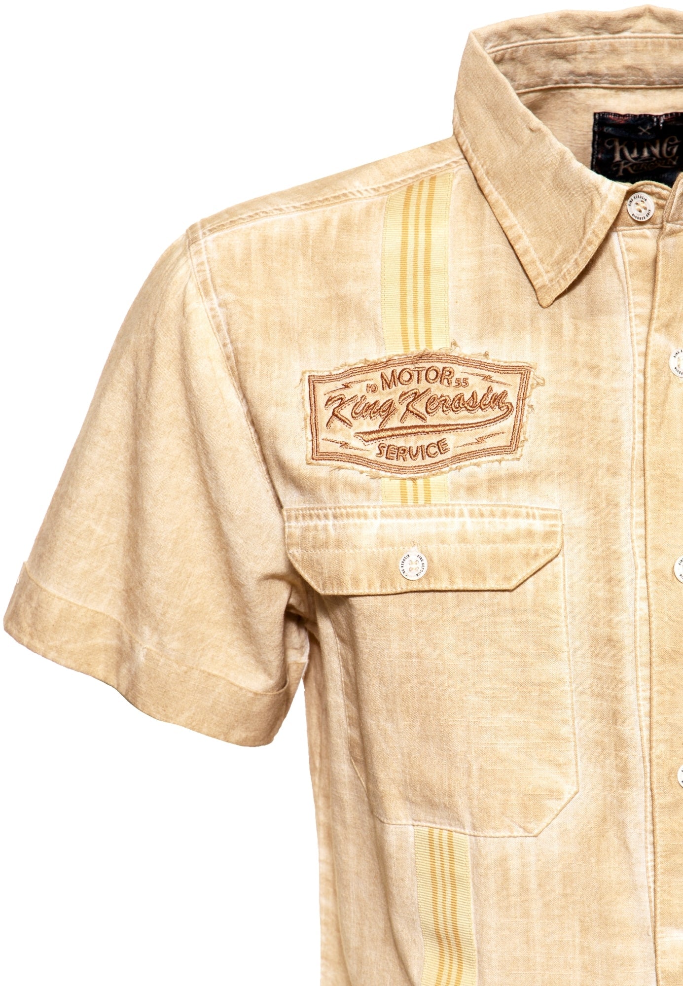 King Kerosin - Kurzarm-Hemd im Workwear-Style «Motor Service»