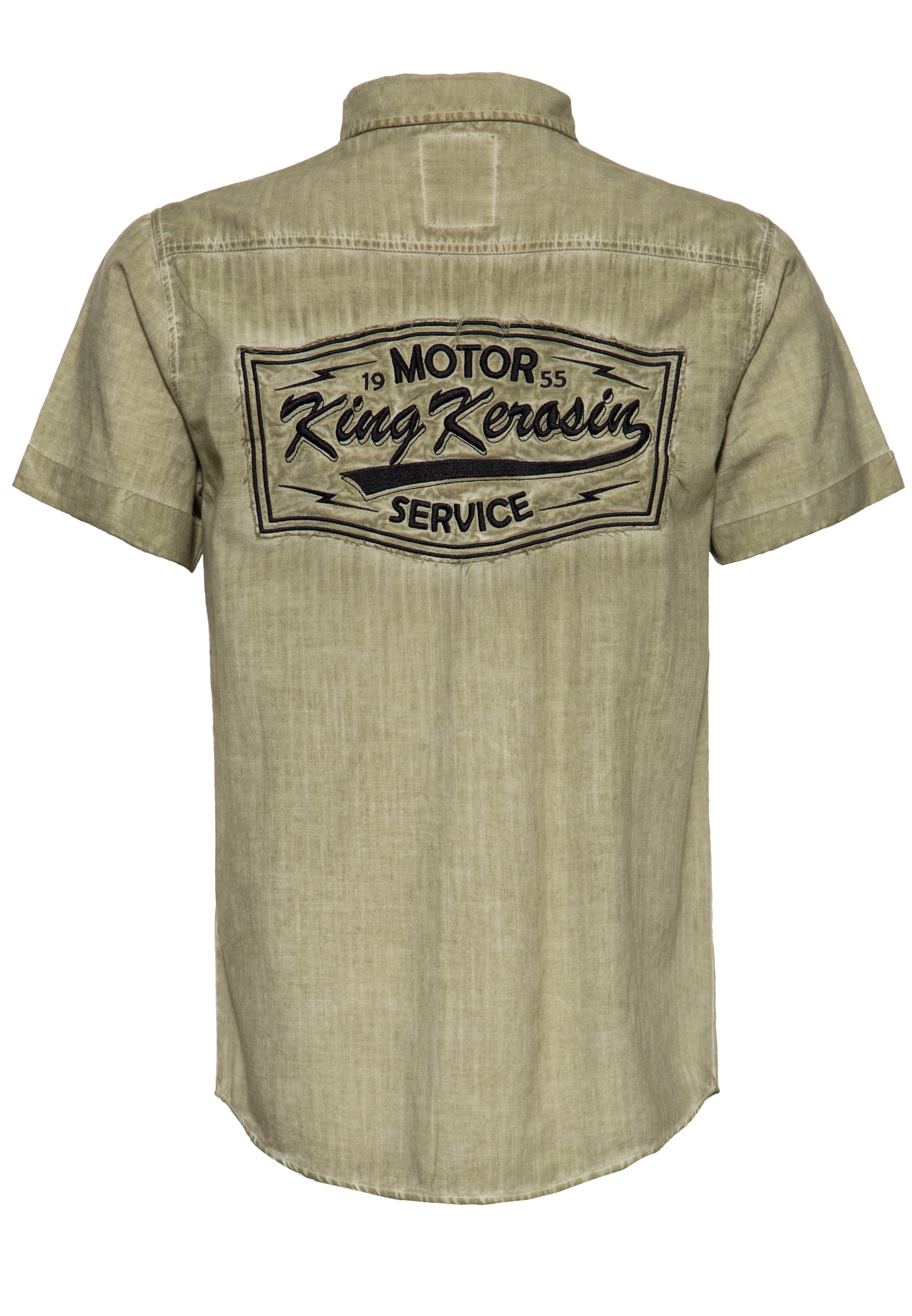 King Kerosin - Kurzarm-Hemd im Workwear-Style «Motor Service»