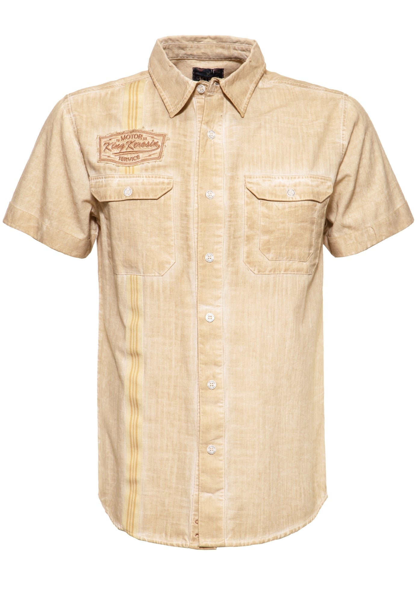 King Kerosin - Kurzarm-Hemd im Workwear-Style «Motor Service»