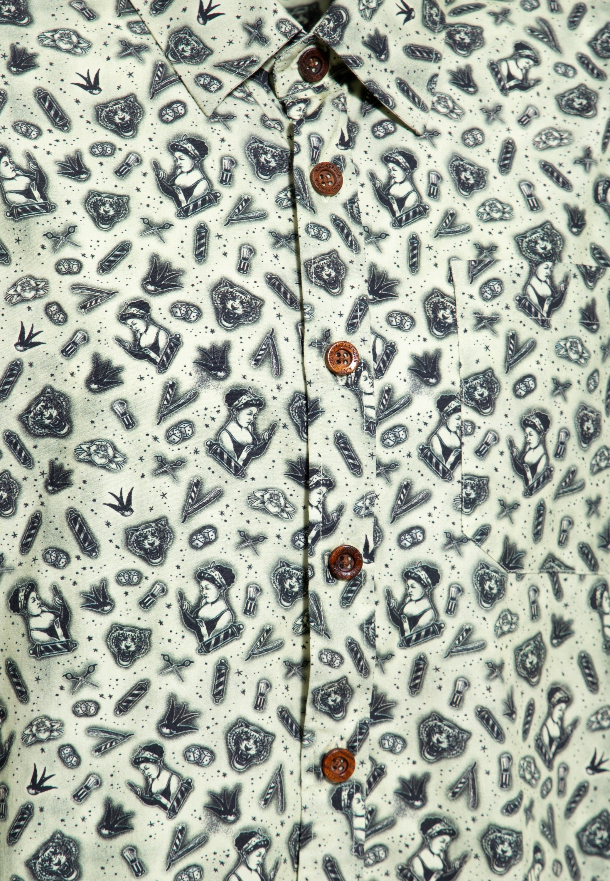 King Kerosin - Langarm Hemd «Oldschool-Tattoos»