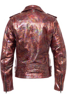 Lederjacke mit Bikerkragen und Gürtel am Saum - KING KEROSIN