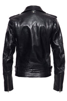 Lederjacke mit Bikerkragen und Gürtel am Saum - KING KEROSIN