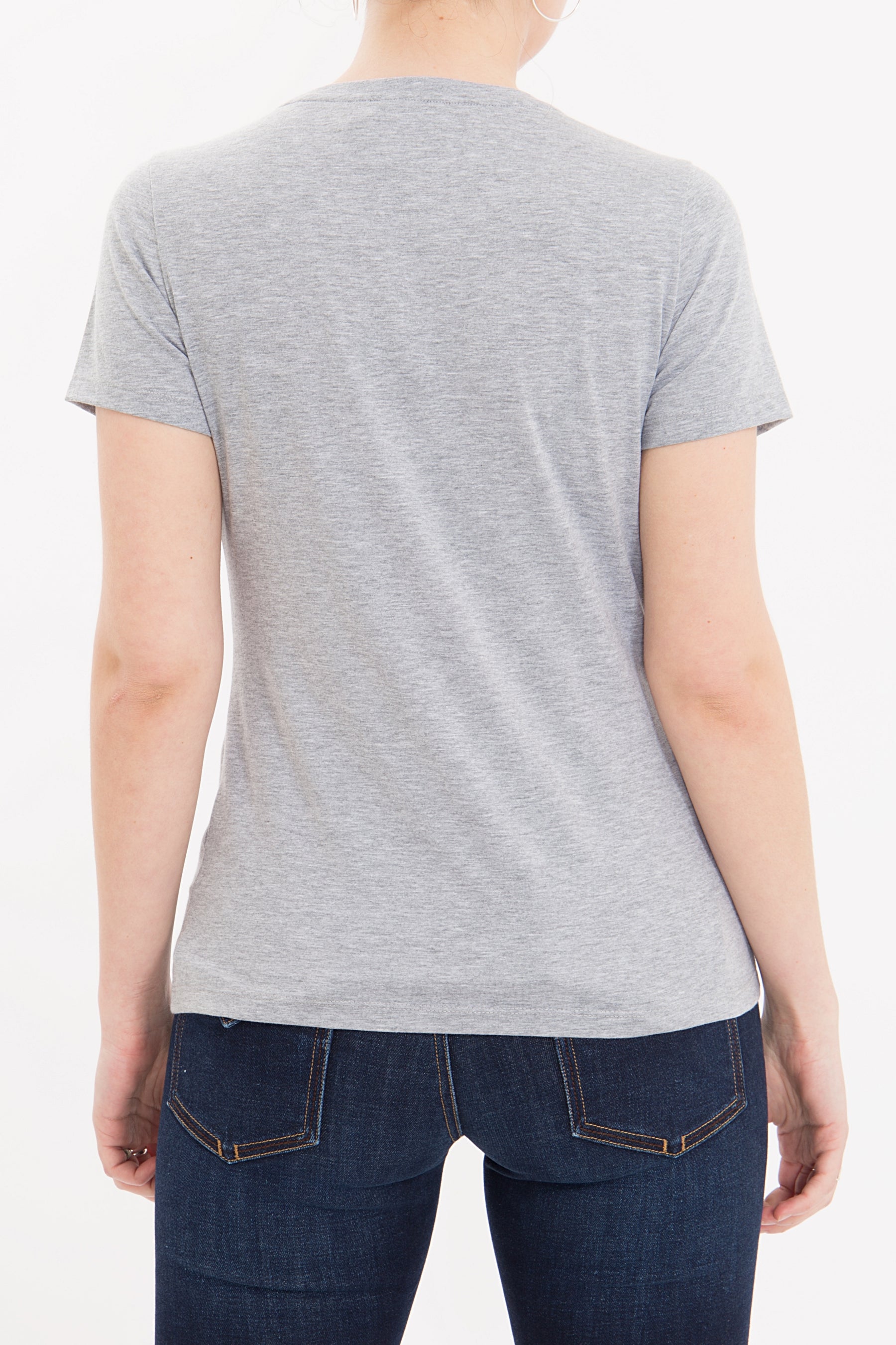 Queen Kerosin - Melange Shirt aus Melange Jersey mit Front Motiv «Drive Fast»