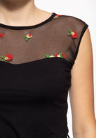 Queen Kerosin - Mesh Top «Roses»