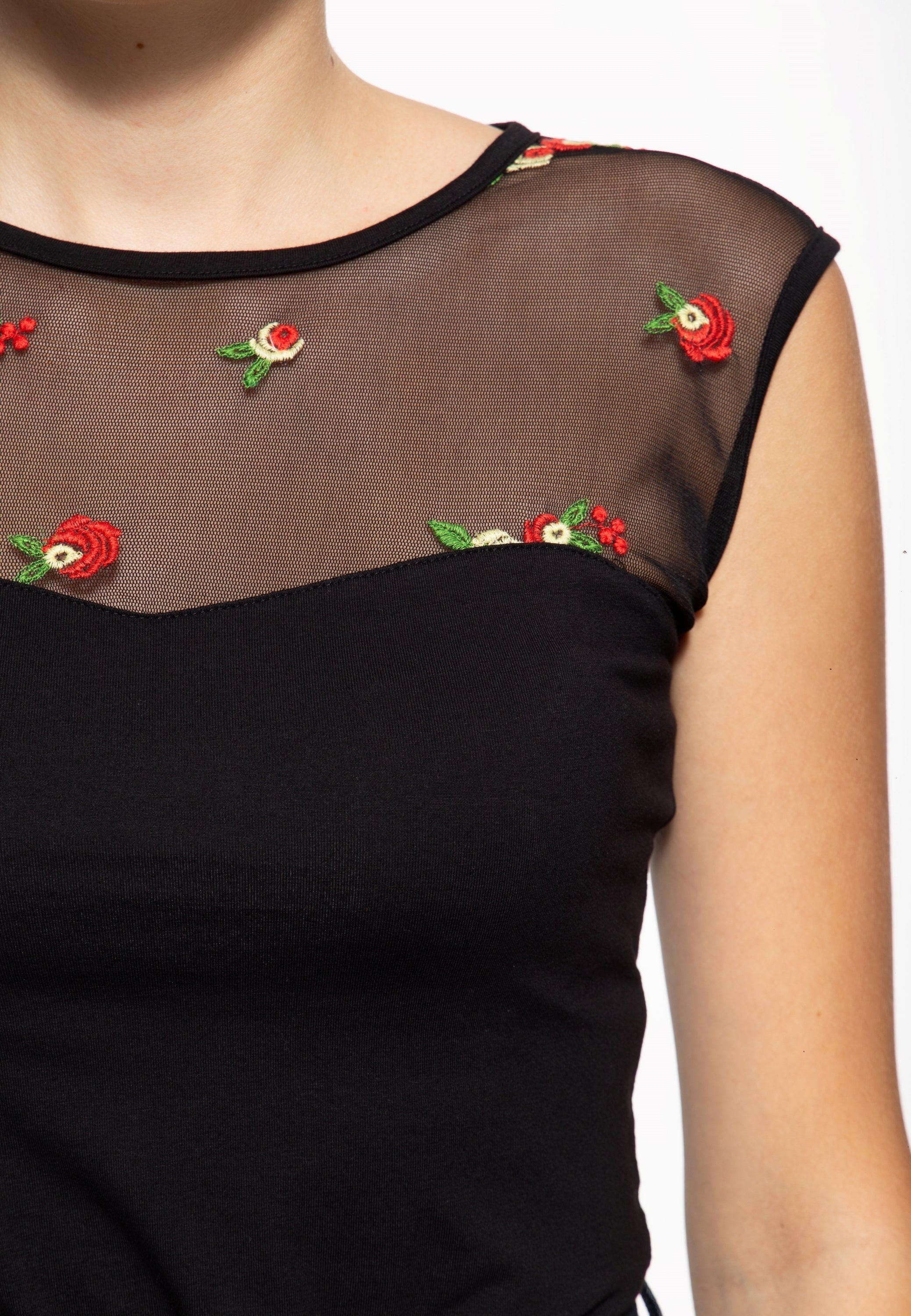 Queen Kerosin - Mesh Top «Roses»