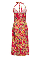 Queen Kerosin - Neckholder Pencil Kleid «Hawaii Red»