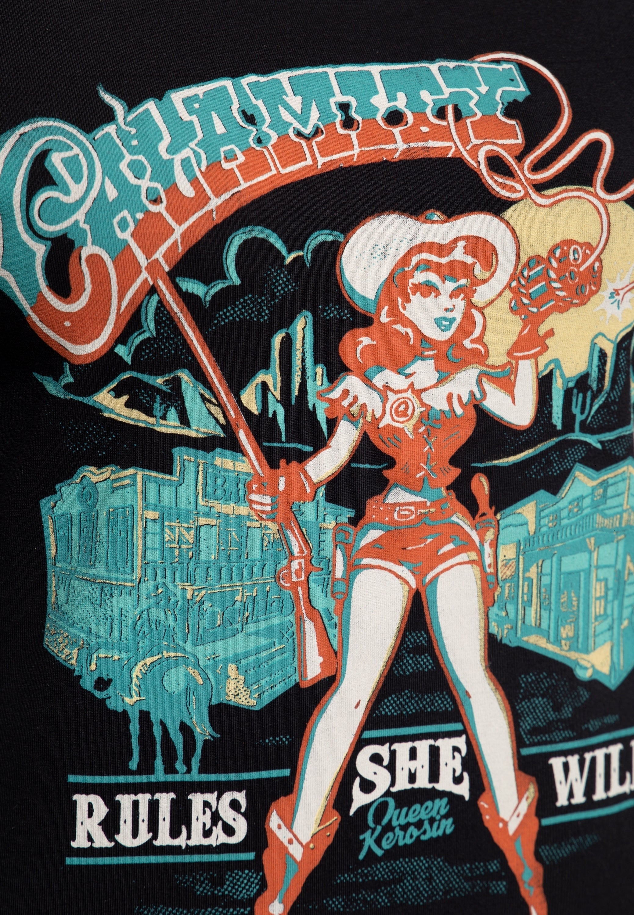 Print T-Shirt «Calamity Queen» - KING KEROSIN