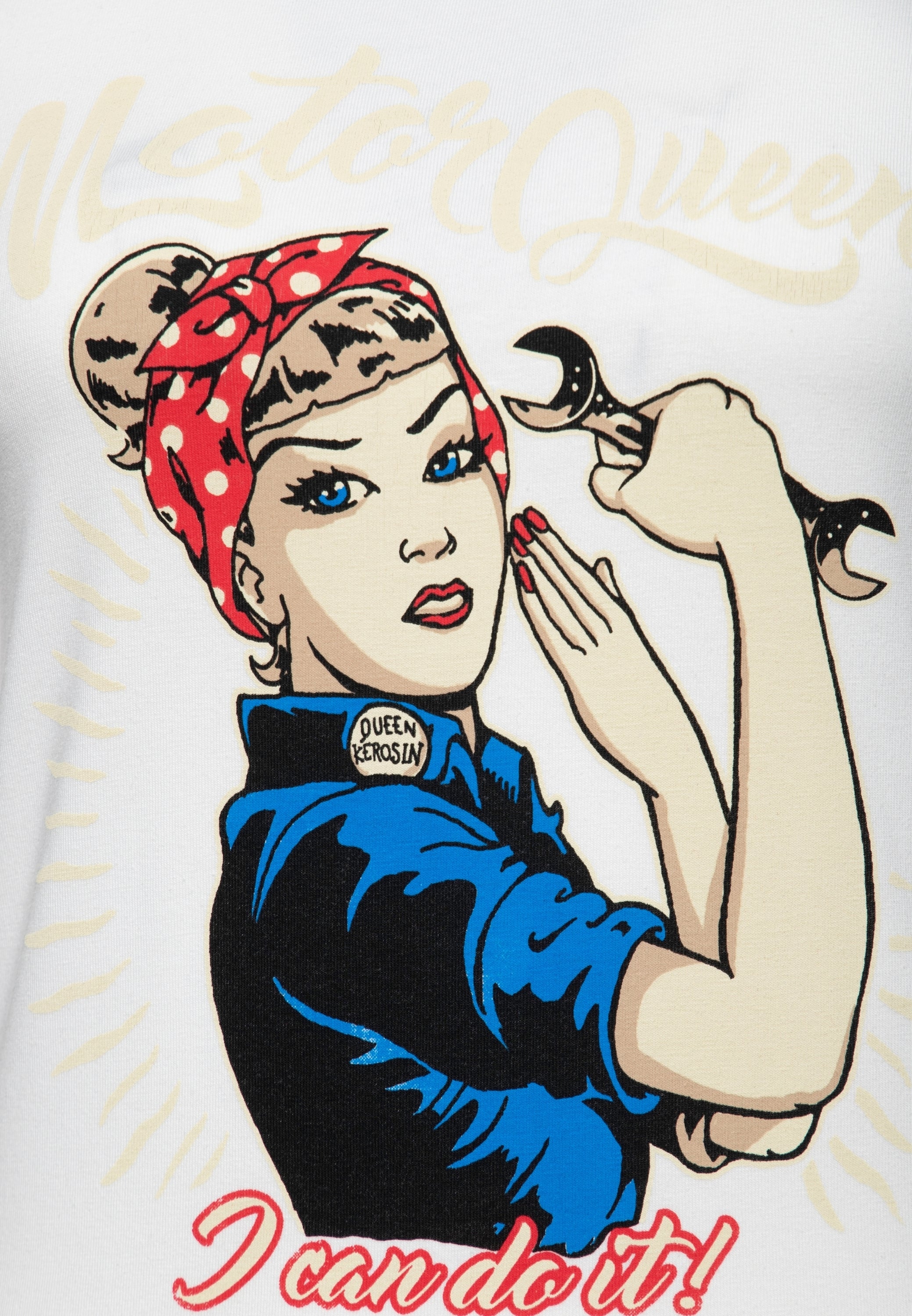 Print T-Shirt «Motor Queen I can do it» - KING KEROSIN