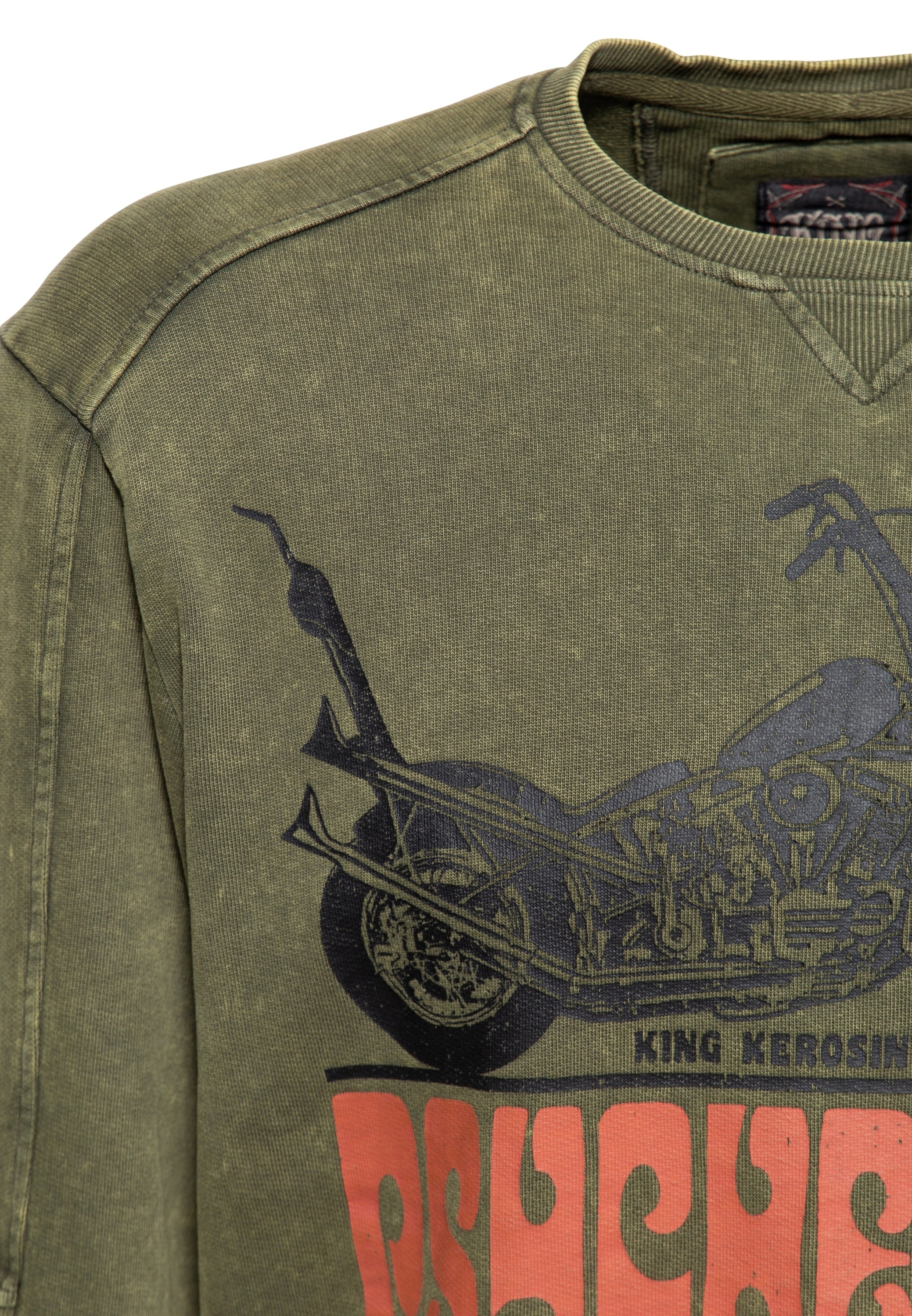 Pullover acid washed «Psychedelic Custom Chopper» - KING KEROSIN
